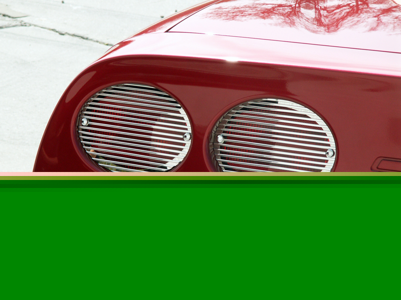 1997-2004 C5 Corvette, Taillight Grilles Polished Billet 4pc, Stainless Steel *5th Brake Light NOT Included*